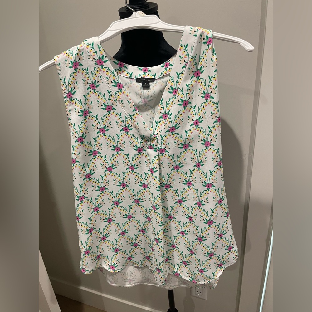 Women’s pleated tank blouse-Ann Taylor